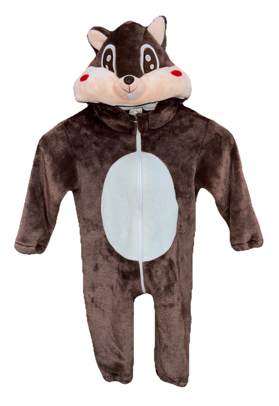 Toddler 3T Chipmunk Cheeky Cute Costume Jumpsuit Hoodie Zip Up